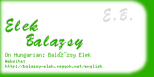 elek balazsy business card